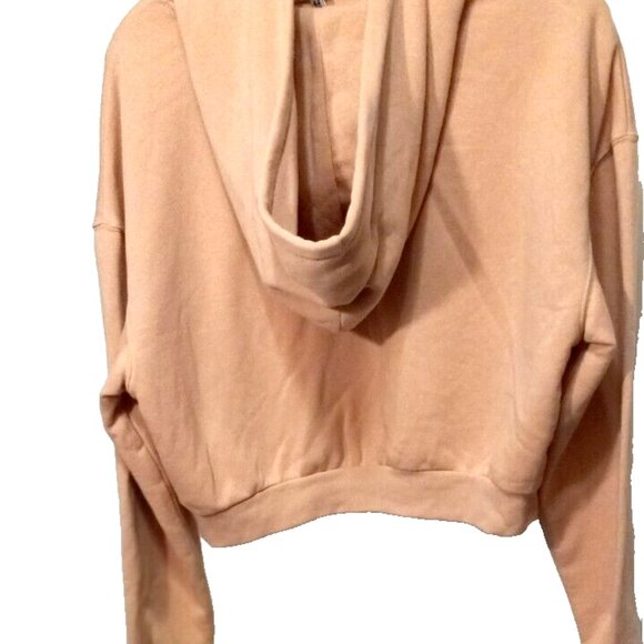 H&M Divided Pink Cropped Hoodie Sweatshirt Women’s Sz XS Drawstring Long Sleeve - Picture 5 of 11